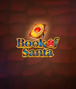 Experience the festive spirit with the Book of Santa game by Endorphina, featuring an intricately designed golden book decorated with Santa's iconic image. This graphic conveys the charm and joy of Christmas, set against a cozy red background. Ideal for holiday season gaming, delivering a delightful gaming experience. 